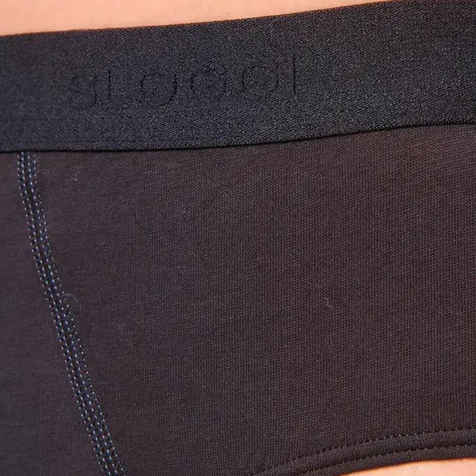Sloggi Men's 24/7 Basic Natural Cotton 2 Pack Midi Briefs - Black