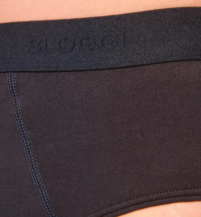 Sloggi Men's 24/7 Basic Natural Cotton 2 Pack Midi Briefs - Black