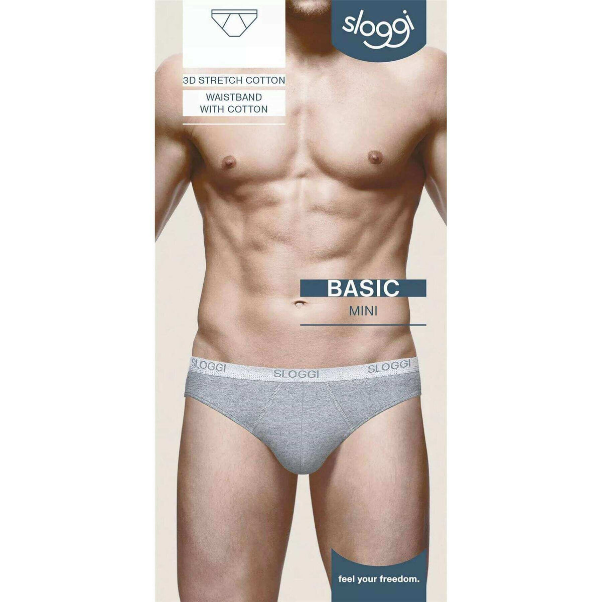 Sloggi Men's 2 Pack Mini Briefs - Grey