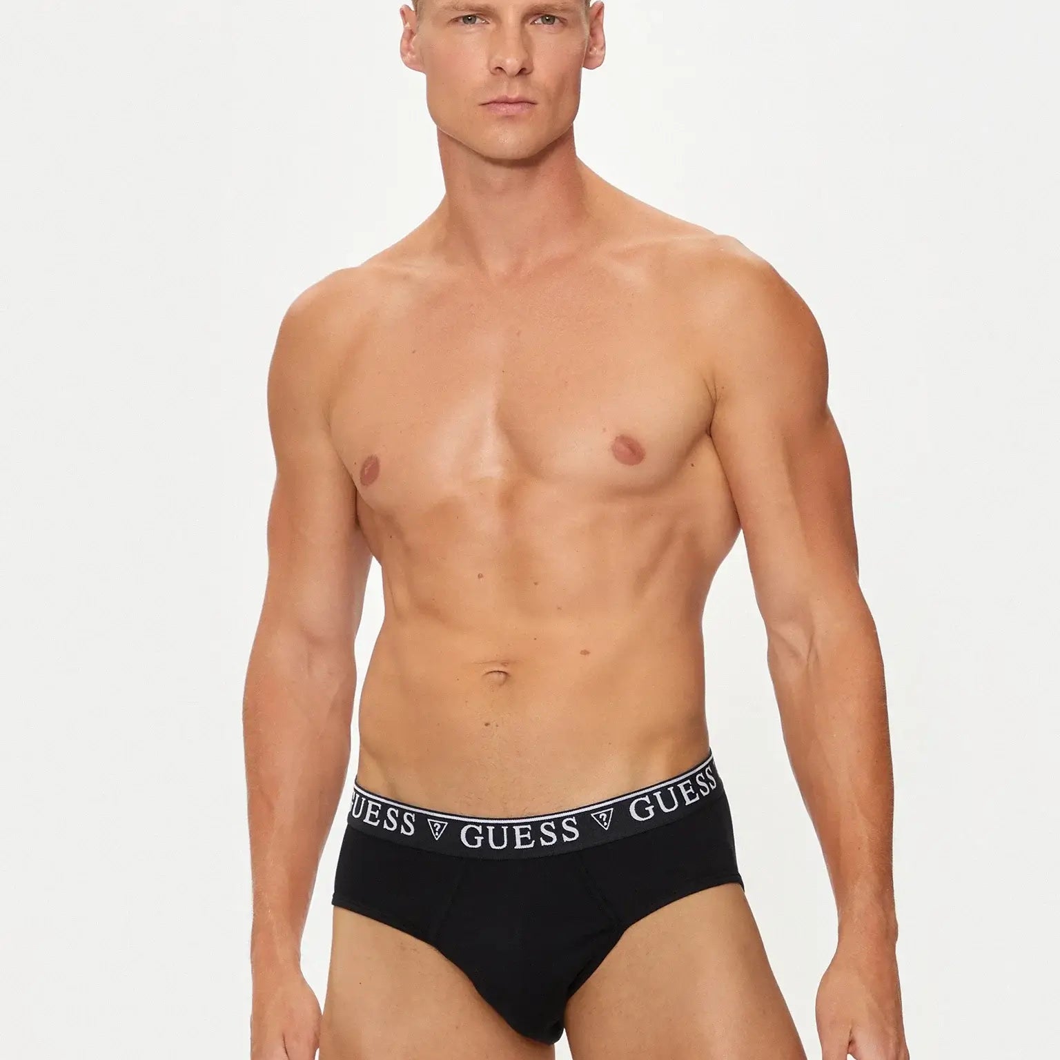 Guess Men’s 5 Pack Cotton Stretch Hip Briefs - Black