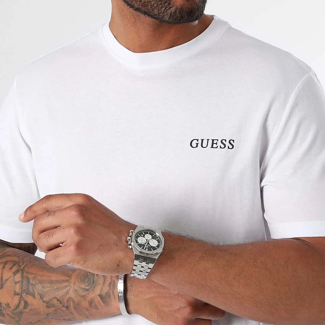 Guess Men’s Black, White, Grey T-Shirt 3-Pack | Organic Cotton Regular Fit