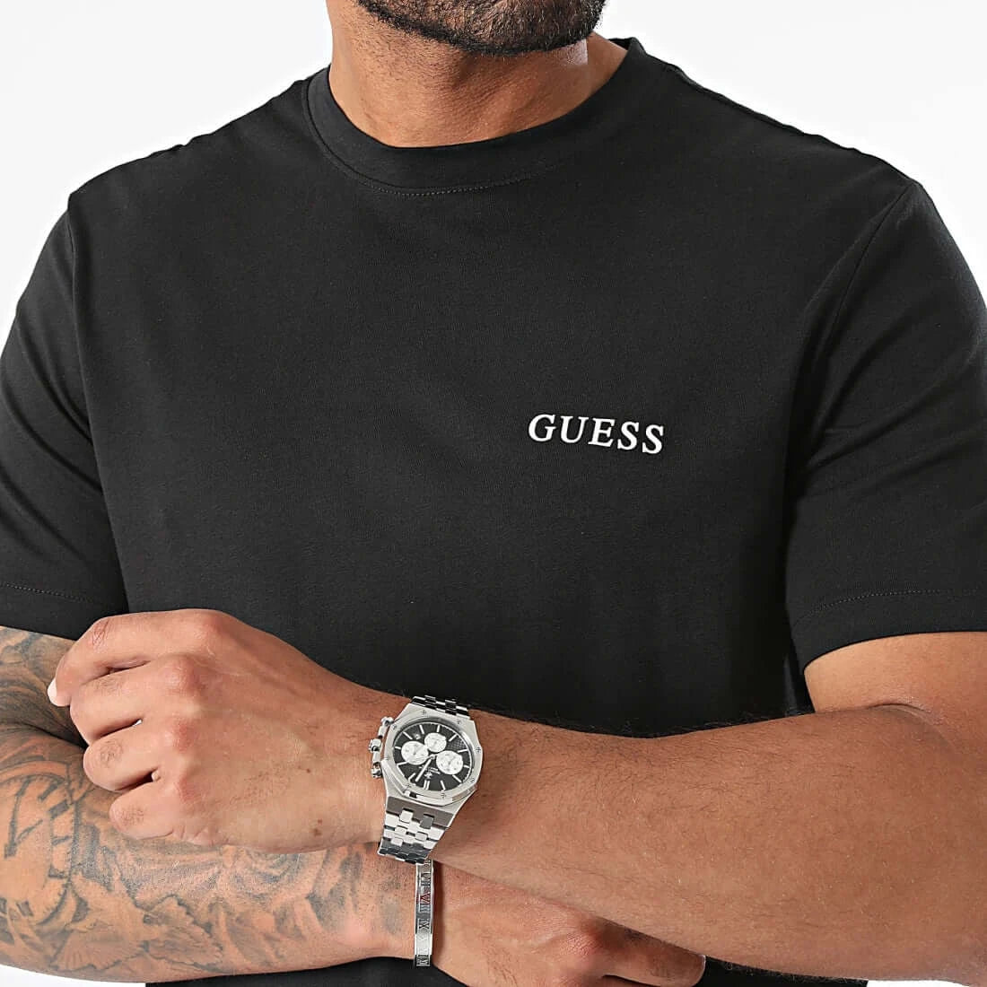 Guess Men’s Black, White, Grey T-Shirt 3-Pack | Organic Cotton Regular Fit