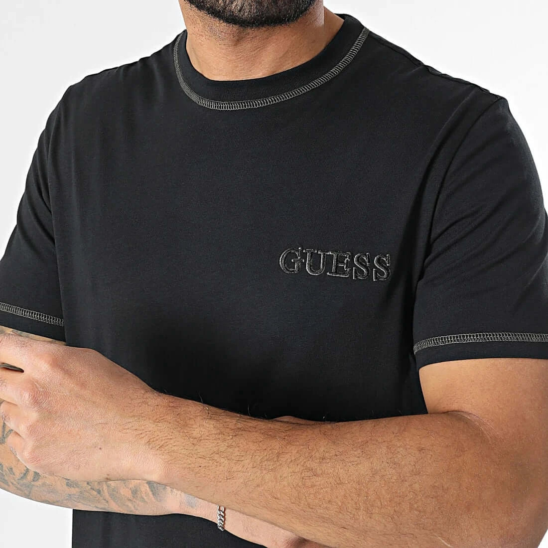 GUESS Organic Cotton T-Shirt Black – Premium Logo Tee