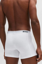 BOSS – 3 Pack Stretch Cotton Boxer Briefs with Logo Waistbands – White / Grey / Black