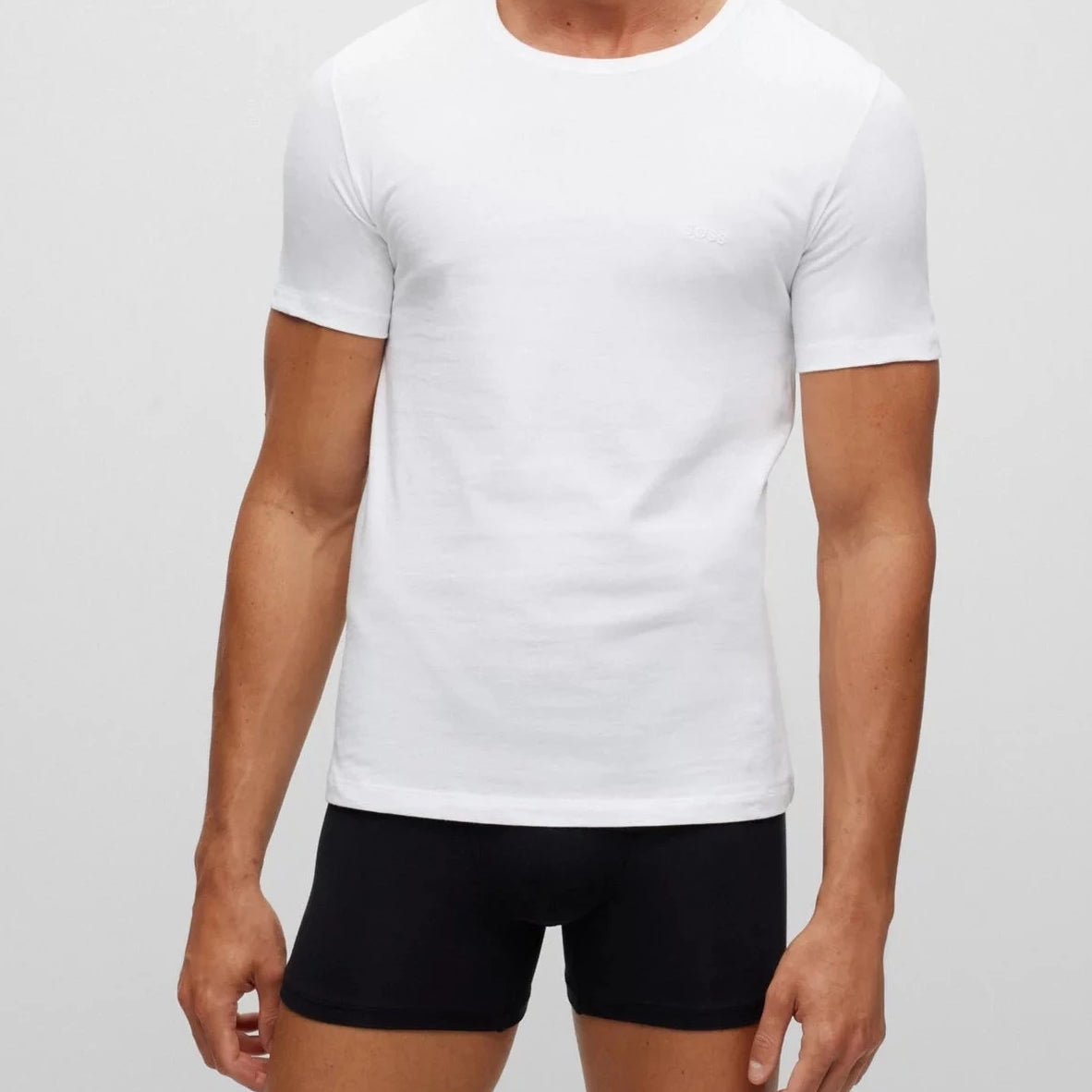 BOSS Cotton T-Shirts 3 Pack | Men’s Crew Neck Underwear Tees - White / Black / Grey