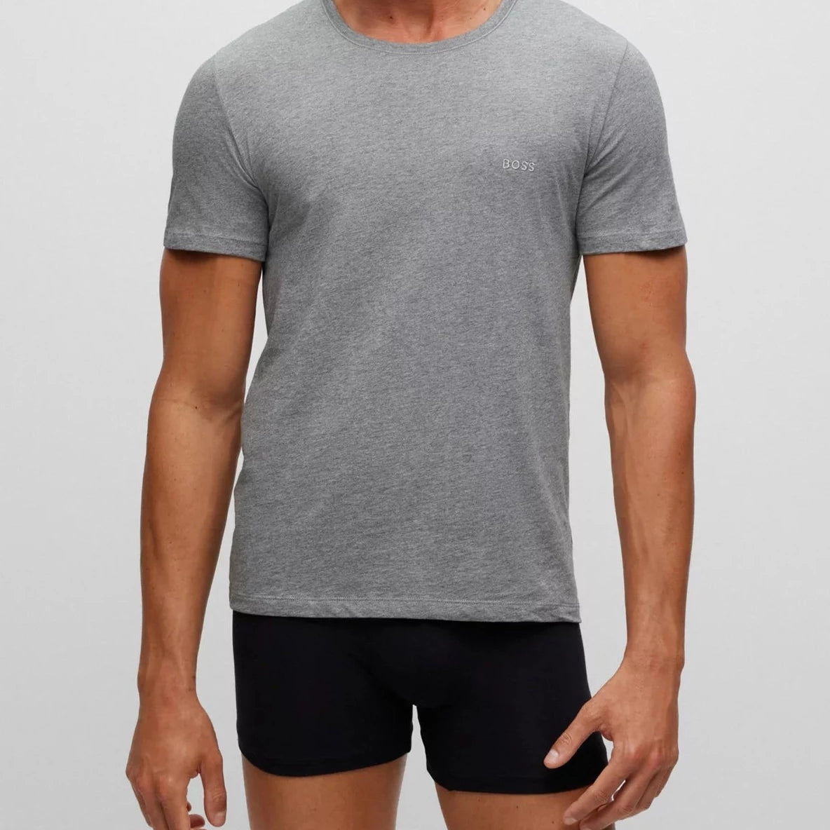 BOSS Cotton T-Shirts 3 Pack | Men’s Crew Neck Underwear Tees - White / Black / Grey