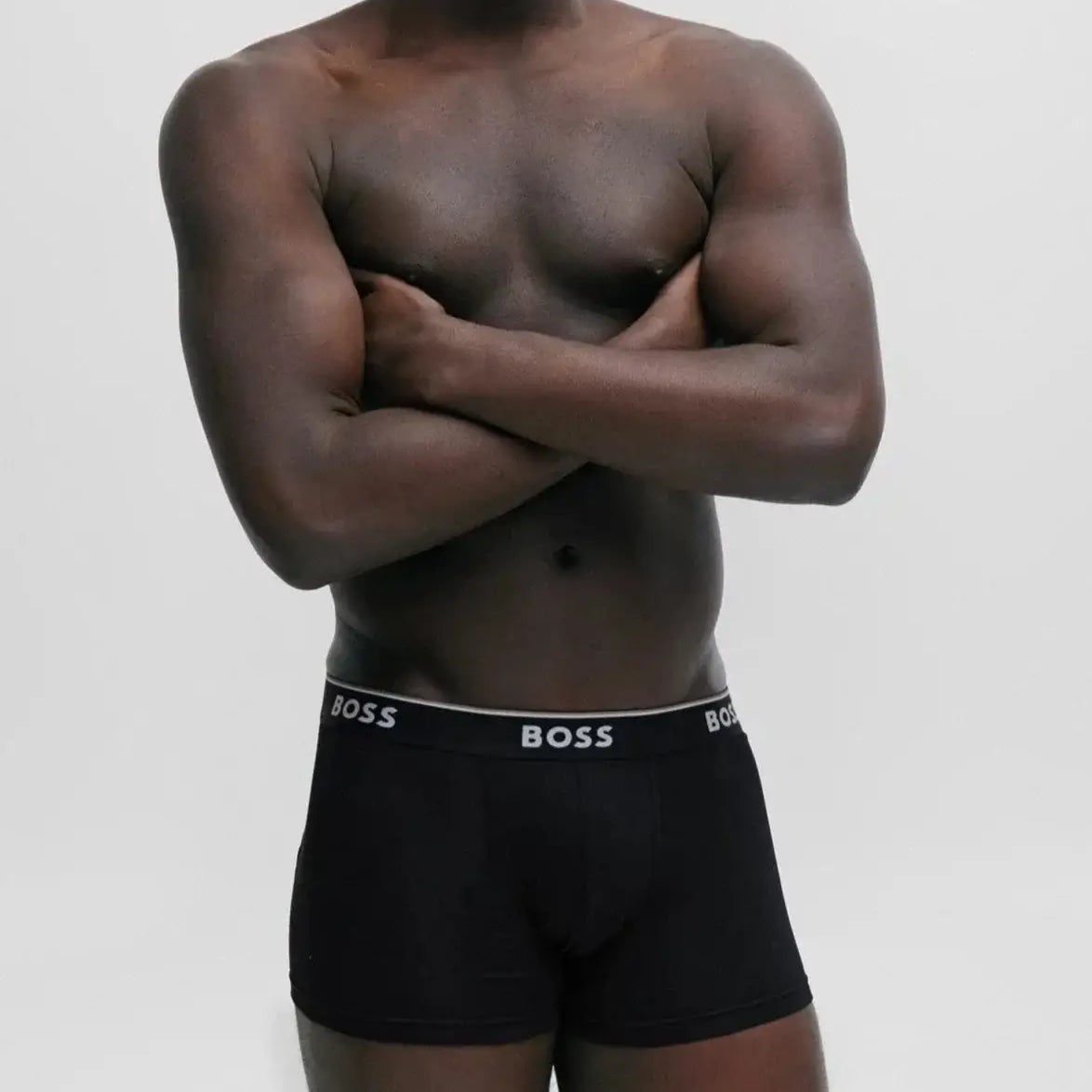 Boss 3 Pack of Stretch-Cotton Trunks - Black / Blue Design Print