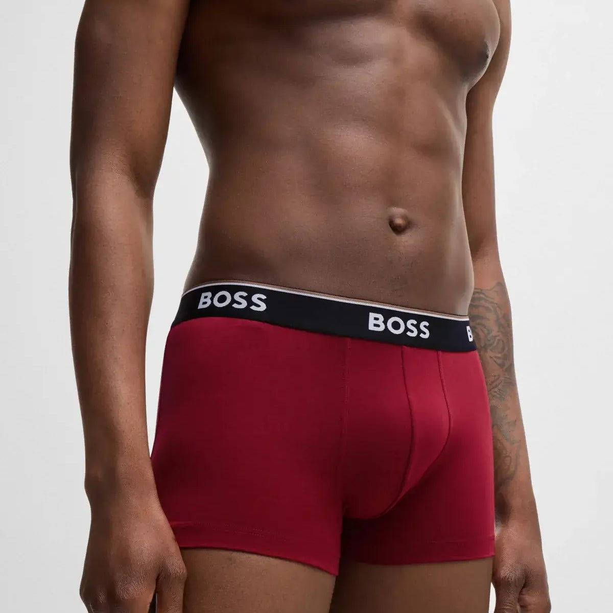 Boss 3 Pack of Stretch-Cotton Power Boxer Trunks - Red/Blue/Green