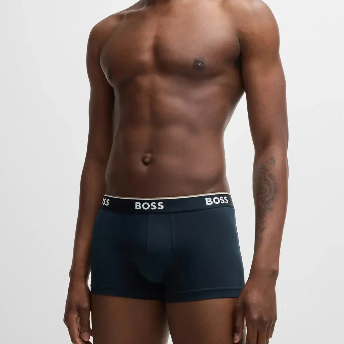 Boss 3 Pack of Stretch-Cotton Power Boxer Trunks - Red/Blue/Green