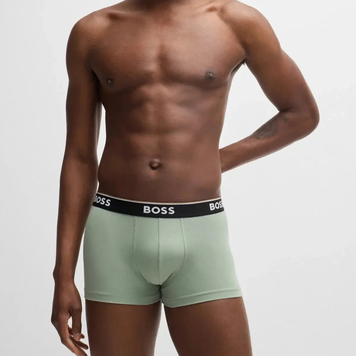 Boss 3 Pack of Stretch-Cotton Power Boxer Trunks - Red/Blue/Green