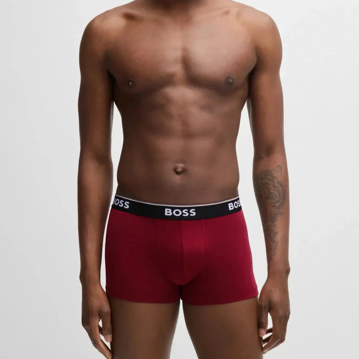 Boss 3 Pack of Stretch-Cotton Power Boxer Trunks - Red/Blue/Green