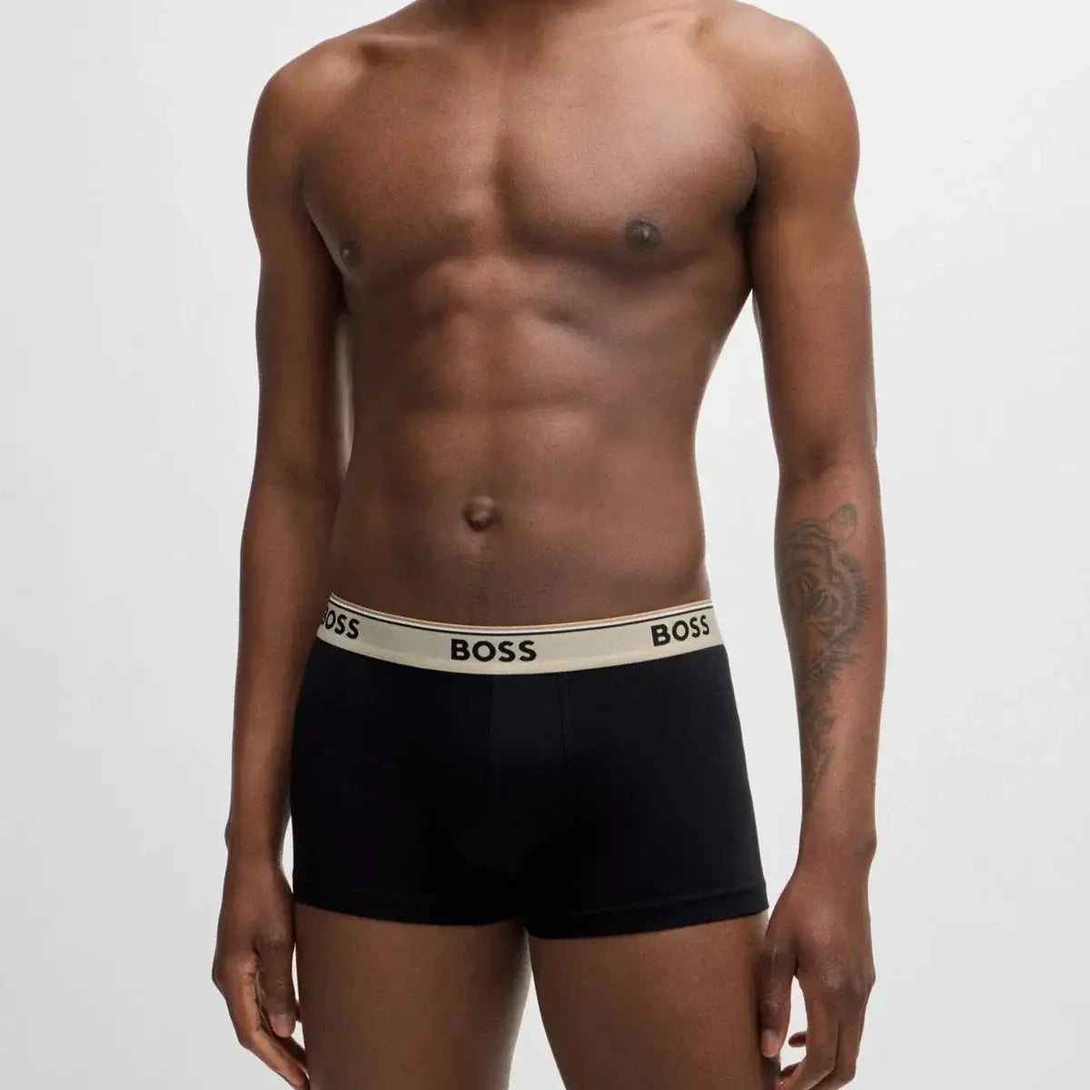 Boss 3 Pack of Stretch-Cotton Power Boxer Trunks - Black