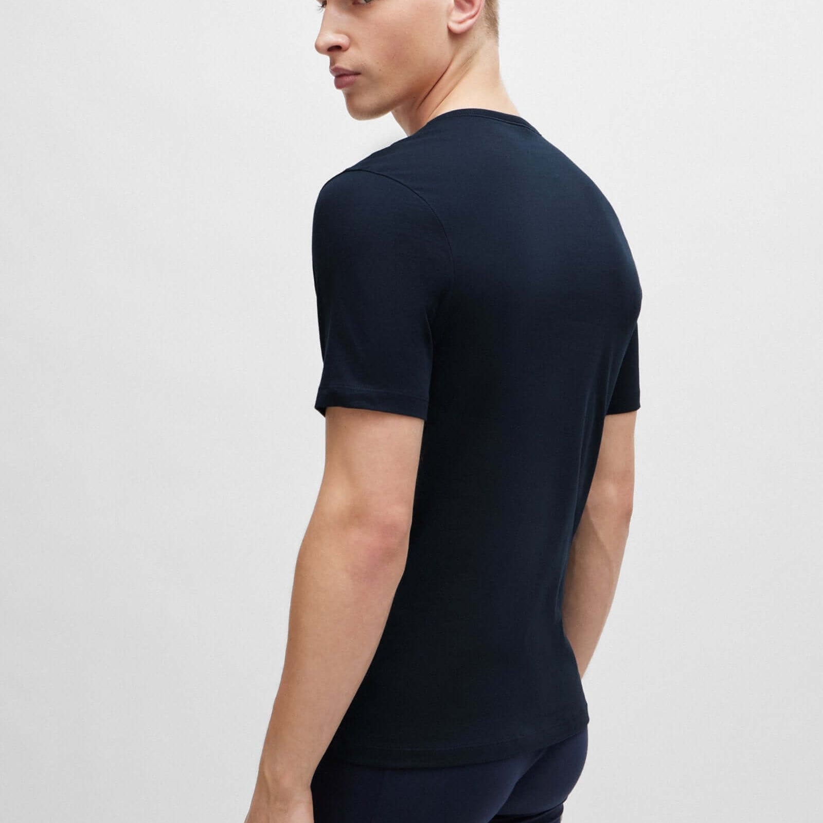 Boss 3 Pack Cotton Underwear T-Shirts With Logo Embroidered - Red / Blue / Dark Blue