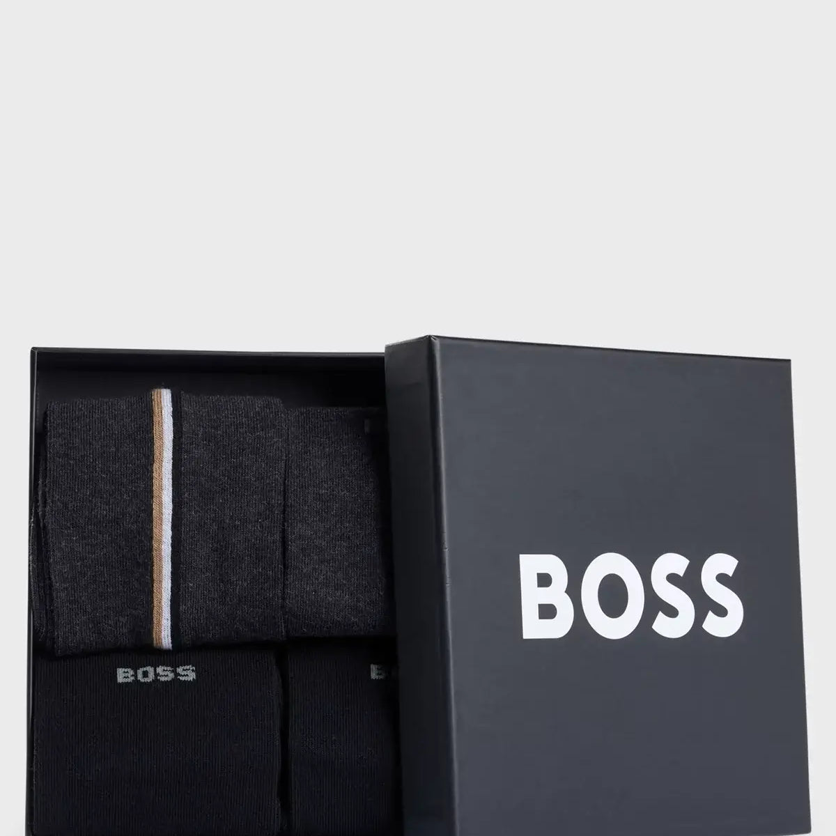 BOSS Four-pack of regular-length socks in a cotton blend - Black / Grey