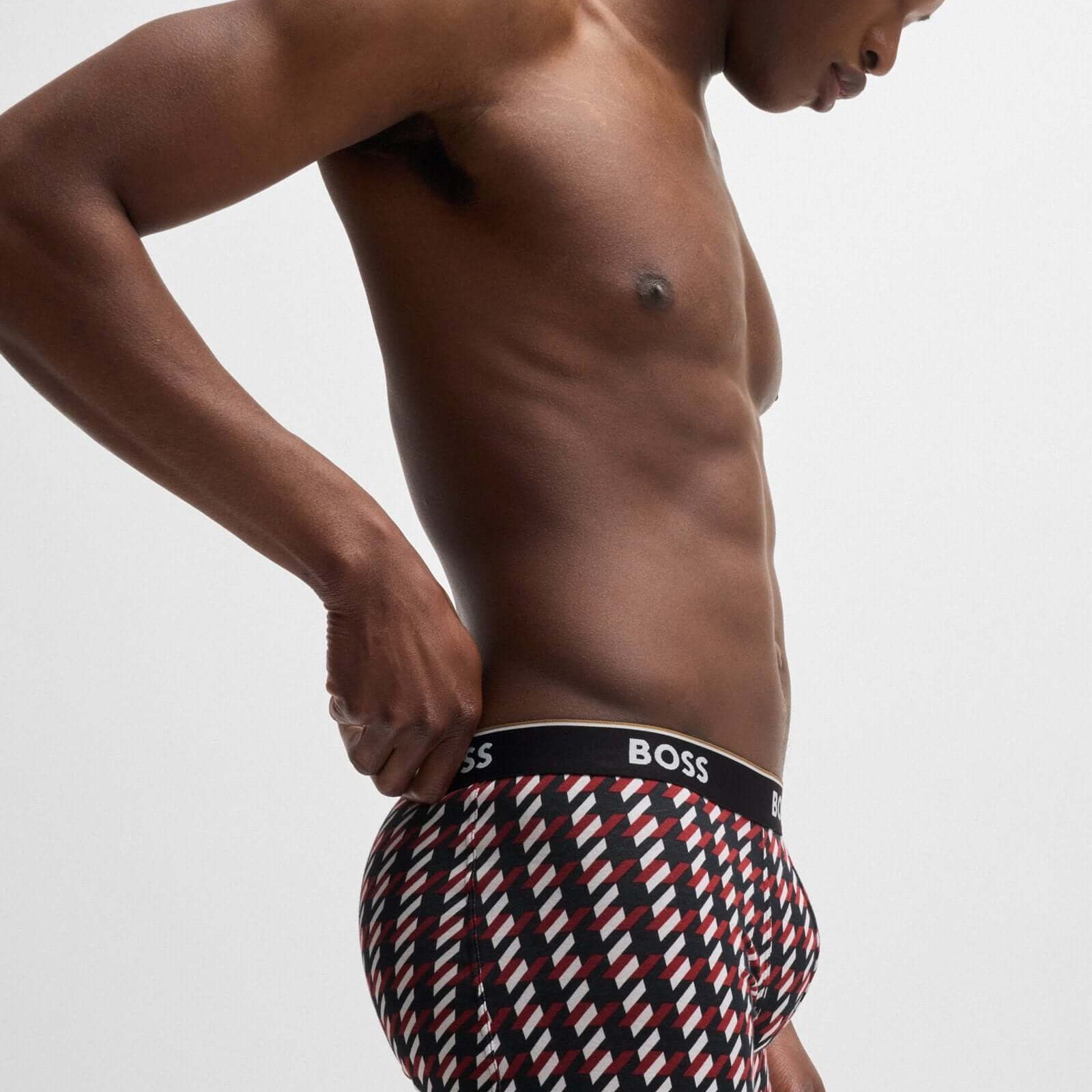 Boss 3 Pack of Stretch Cotton Power Boxer Briefs - Black Design