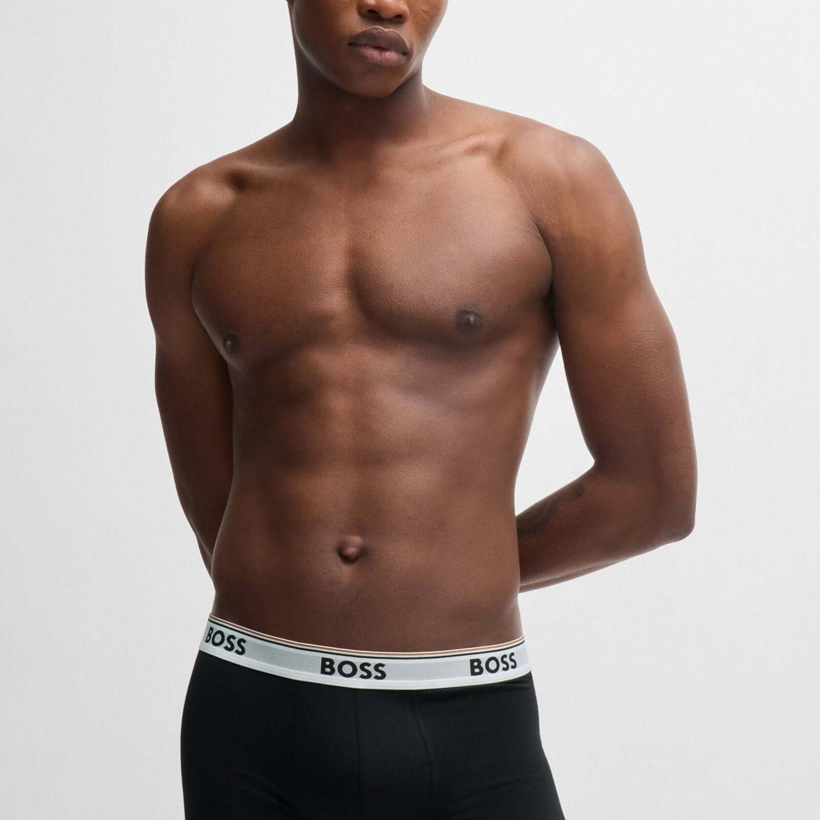 Boss 3 Pack of Stretch Cotton Power Boxer Briefs - Black Design