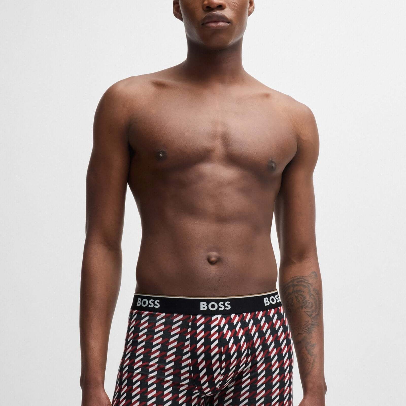 Boss 3 Pack of Stretch Cotton Power Boxer Briefs - Black Design