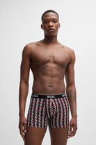 Boss 3 Pack of Stretch Cotton Power Boxer Briefs - Black Design