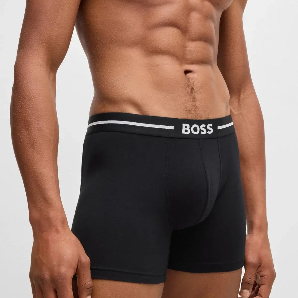 Boss Three-pack of stretch-cotton boxer briefs with logo - Black/ Pattern