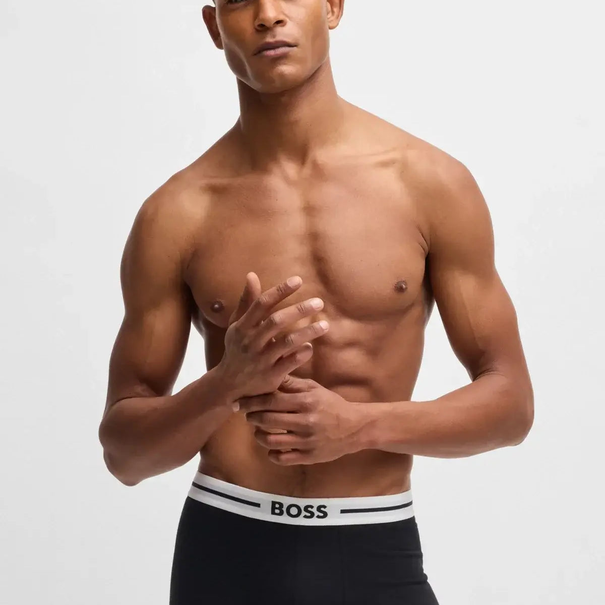 Boss Three-pack of stretch-cotton boxer briefs with logo - Black/ Pattern