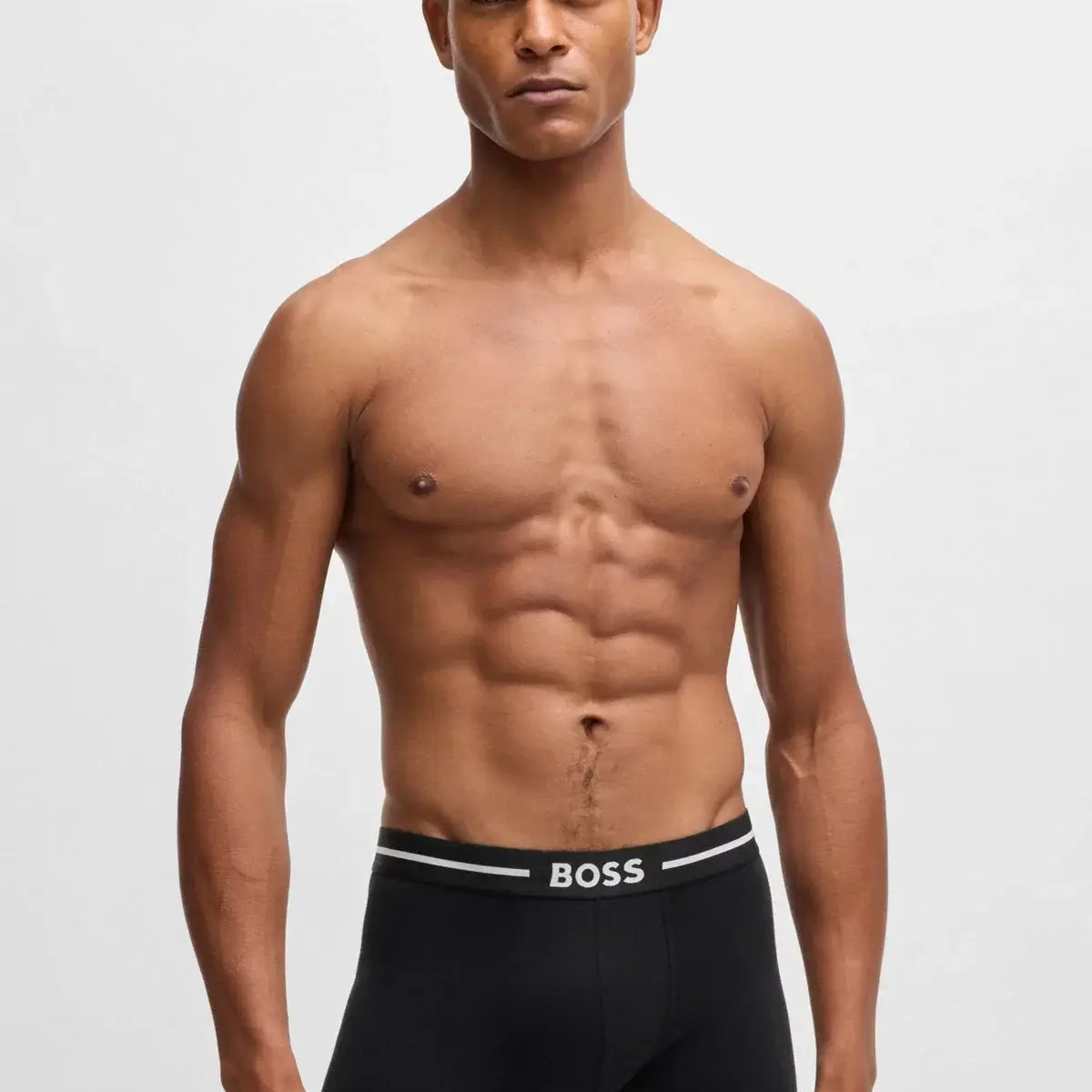 Boss Three-pack of stretch-cotton boxer briefs with logo - Black/ Pattern