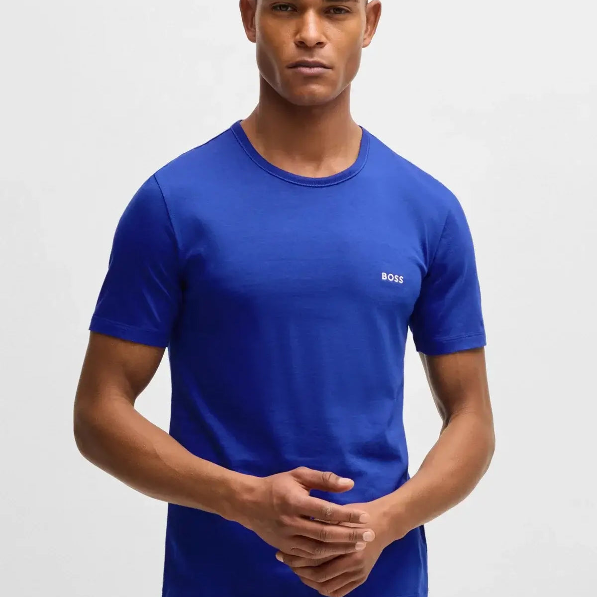 Boss 3 Pack Cotton Underwear T-Shirts With Logo Embroidered - Blue/Black