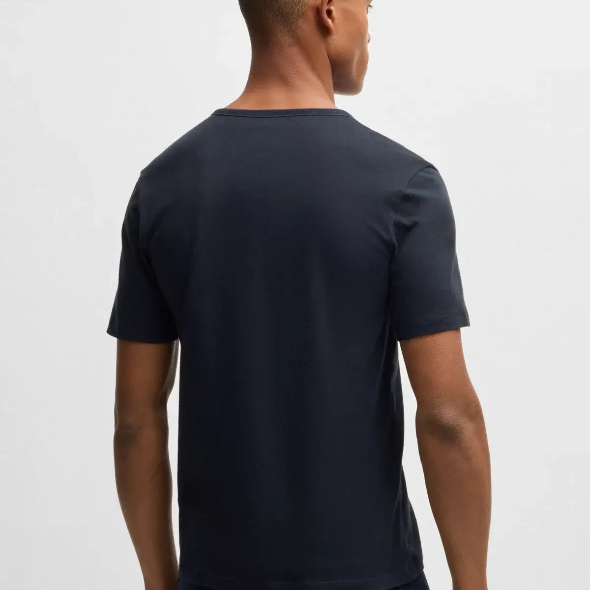 Boss 3 Pack Cotton Underwear T-Shirts With Logo Embroidered - Blue/Black