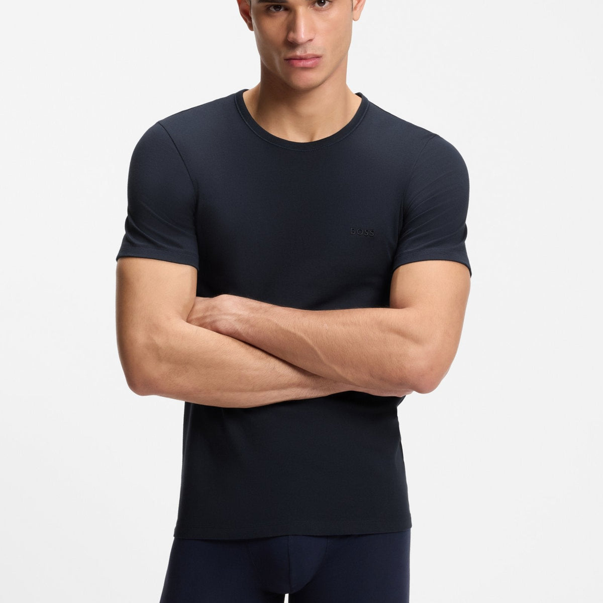 BOSS 50532468-979 Navy Cotton T-Shirt Front
