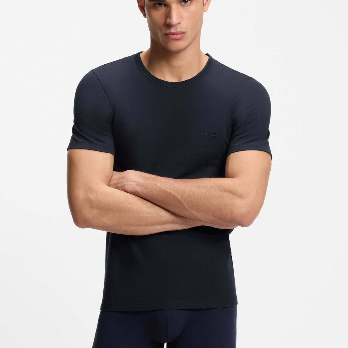 BOSS 50532468-979 Navy Cotton T-Shirt Front