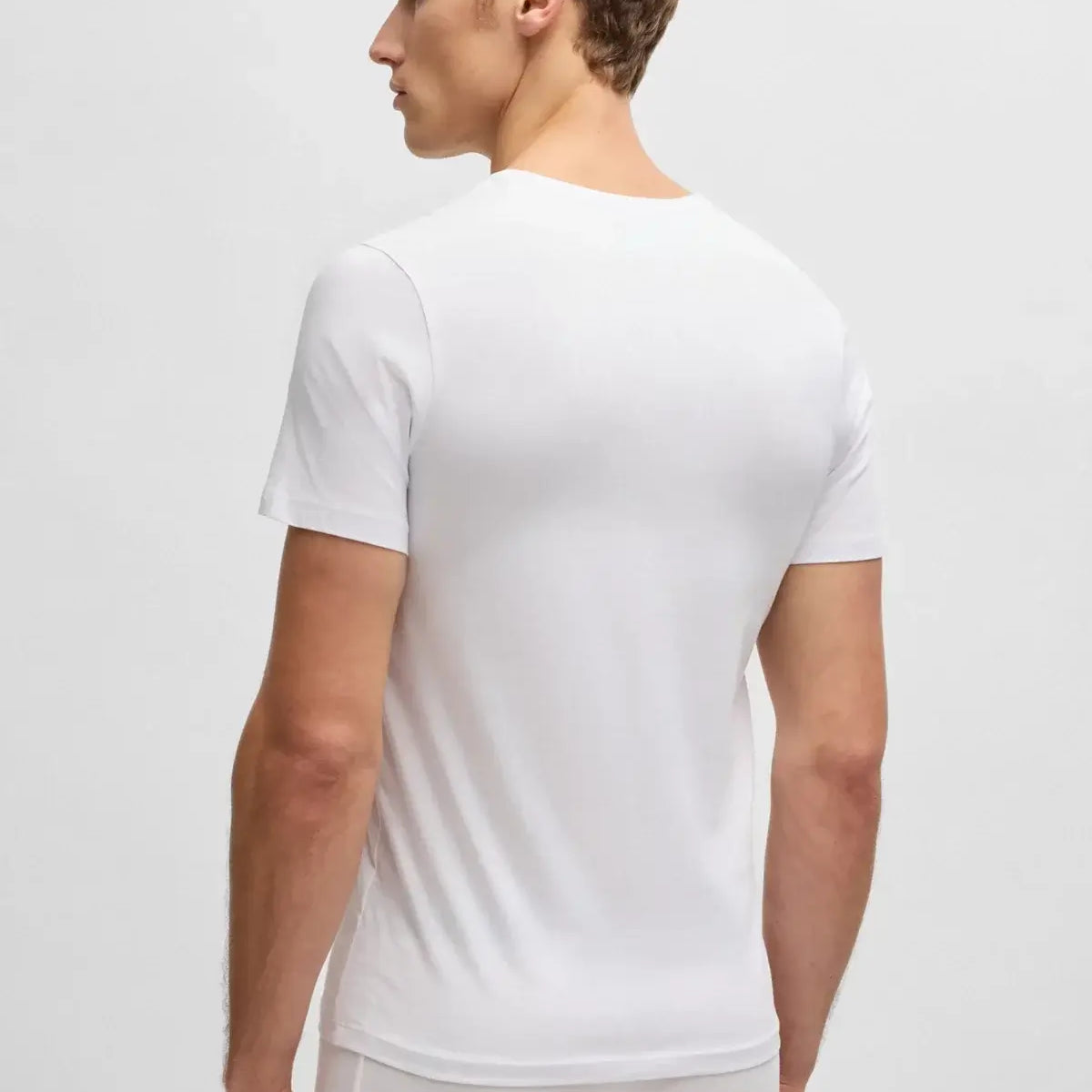 Boss 3 Pack Cotton Underwear T-Shirts With Logo Embroidered - White / Green / Grey