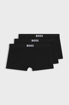 BOSS ONE Stretch-Cotton Trunks 3‑Pack – Regular Rise | Black Logo Waistbands