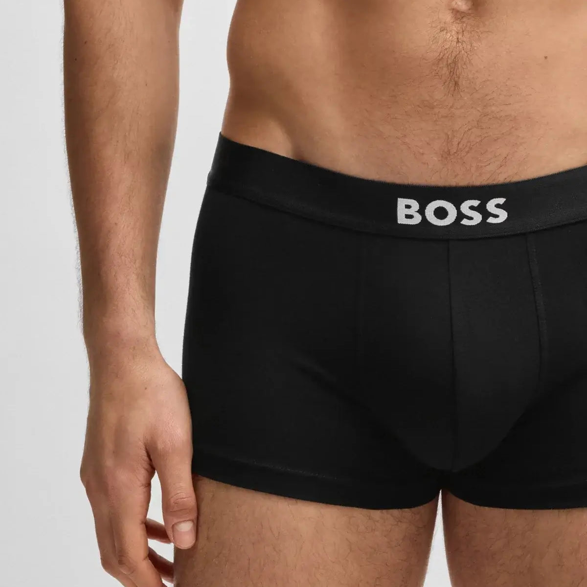BOSS ONE Stretch-Cotton Trunks 3‑Pack – Regular Rise | Black Logo Waistbands