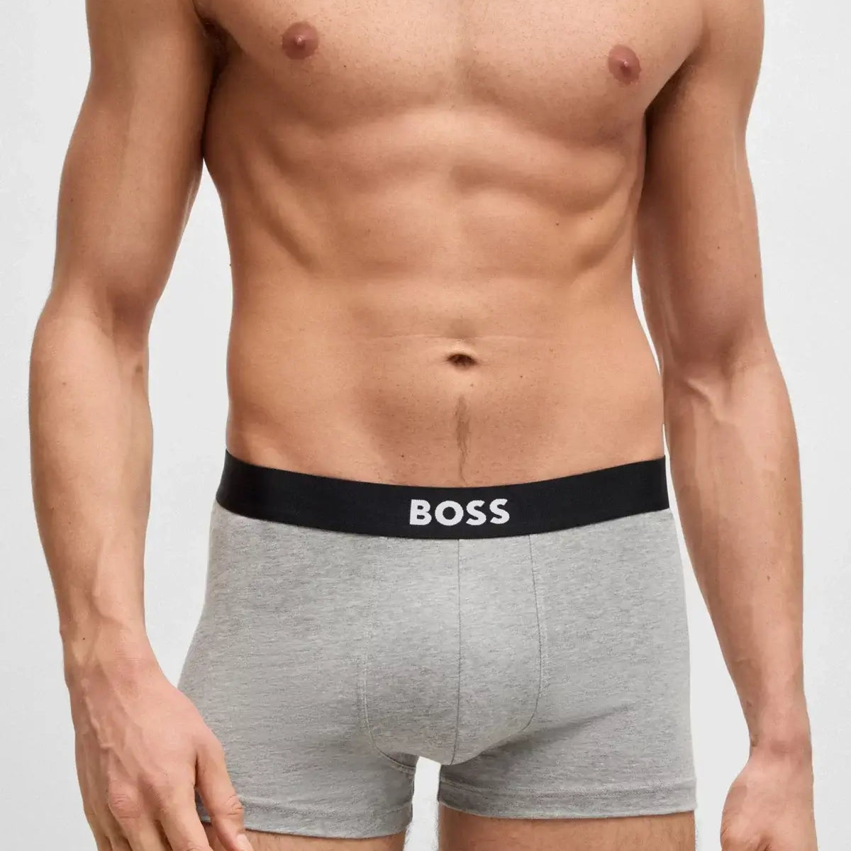 BOSS ONE Stretch-Cotton Trunks 3‑Pack – Regular Rise | Black / White / Grey