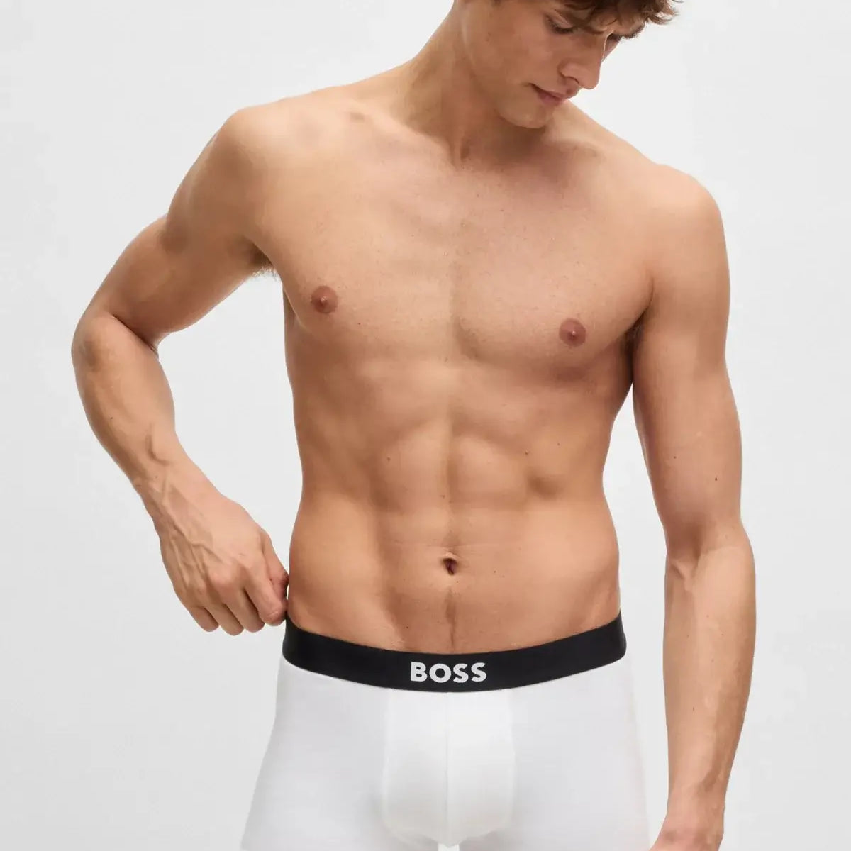 BOSS ONE Stretch-Cotton Trunks 3‑Pack – Regular Rise | Black / White / Grey