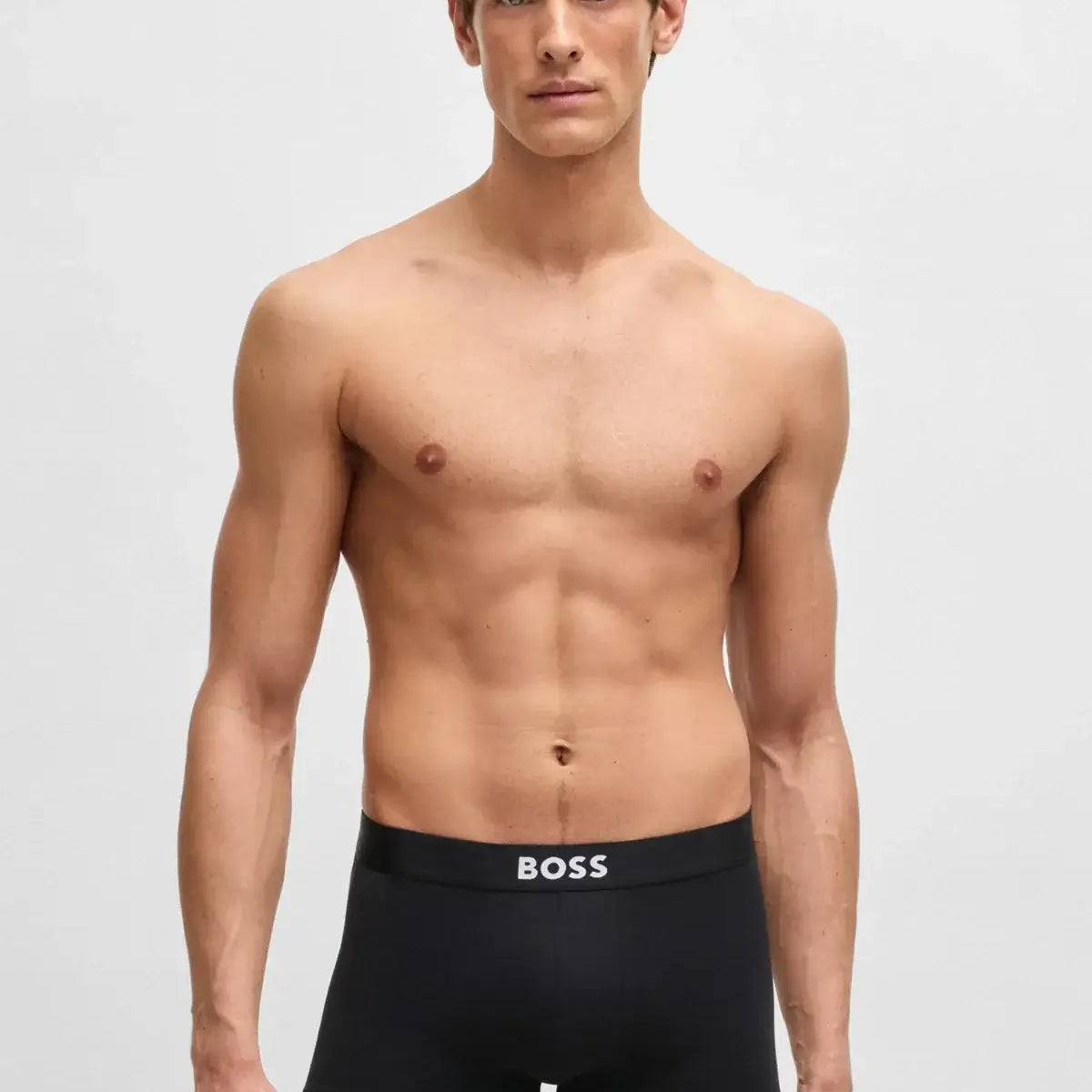 BOSS ONE Stretch-Cotton Trunks 3‑Pack – Regular Rise | Black / White / Grey