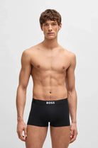 BOSS ONE Stretch-Cotton Trunks 3‑Pack – Regular Rise | Black / White / Grey