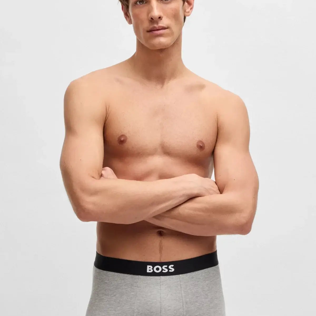 BOSS ONE Stretch-Cotton Trunks 3‑Pack – Regular Rise | Black / White / Grey