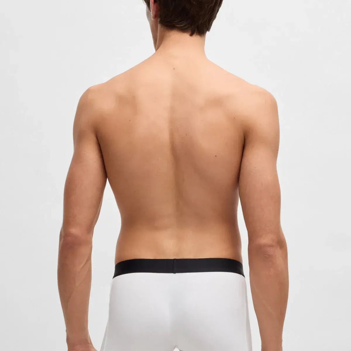 BOSS One 3‑Pack Stretch-Cotton Regular Rise Boxer Briefs , White