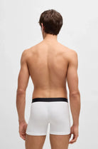 BOSS One 3‑Pack Stretch-Cotton Regular Rise Boxer Briefs , White