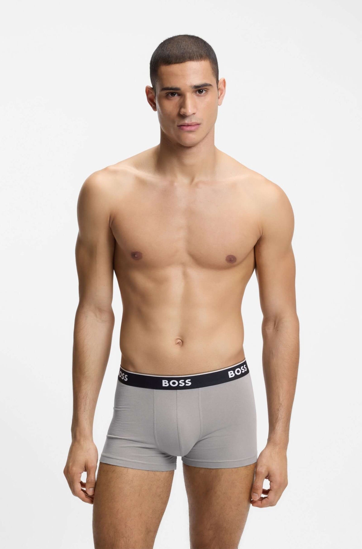 BOSS Power Design 3 Pack Stretch Cotton Trunks - Black / Grey Multi