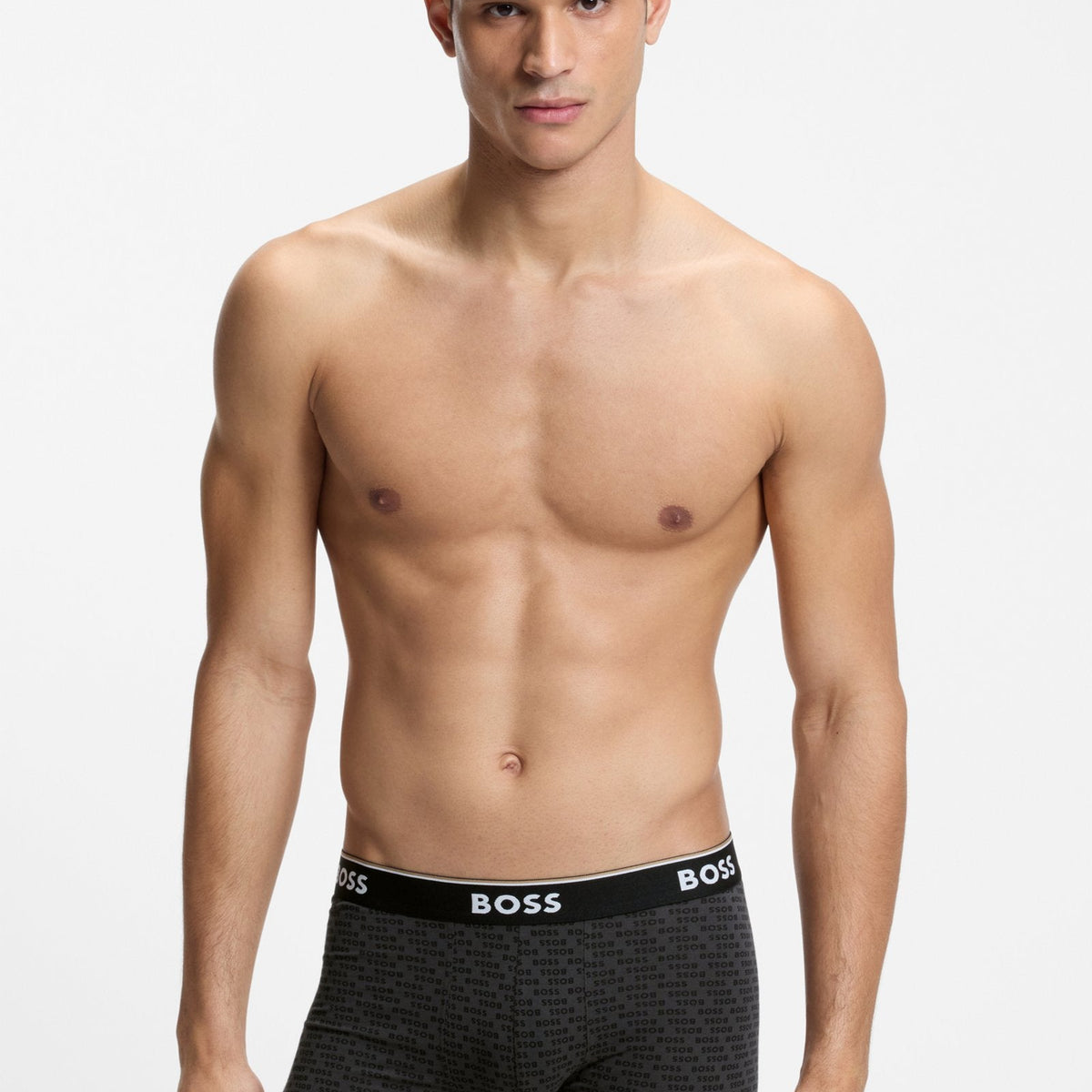 BOSS Power Design 3 Pack Stretch Cotton Trunks - Black / Grey Multi