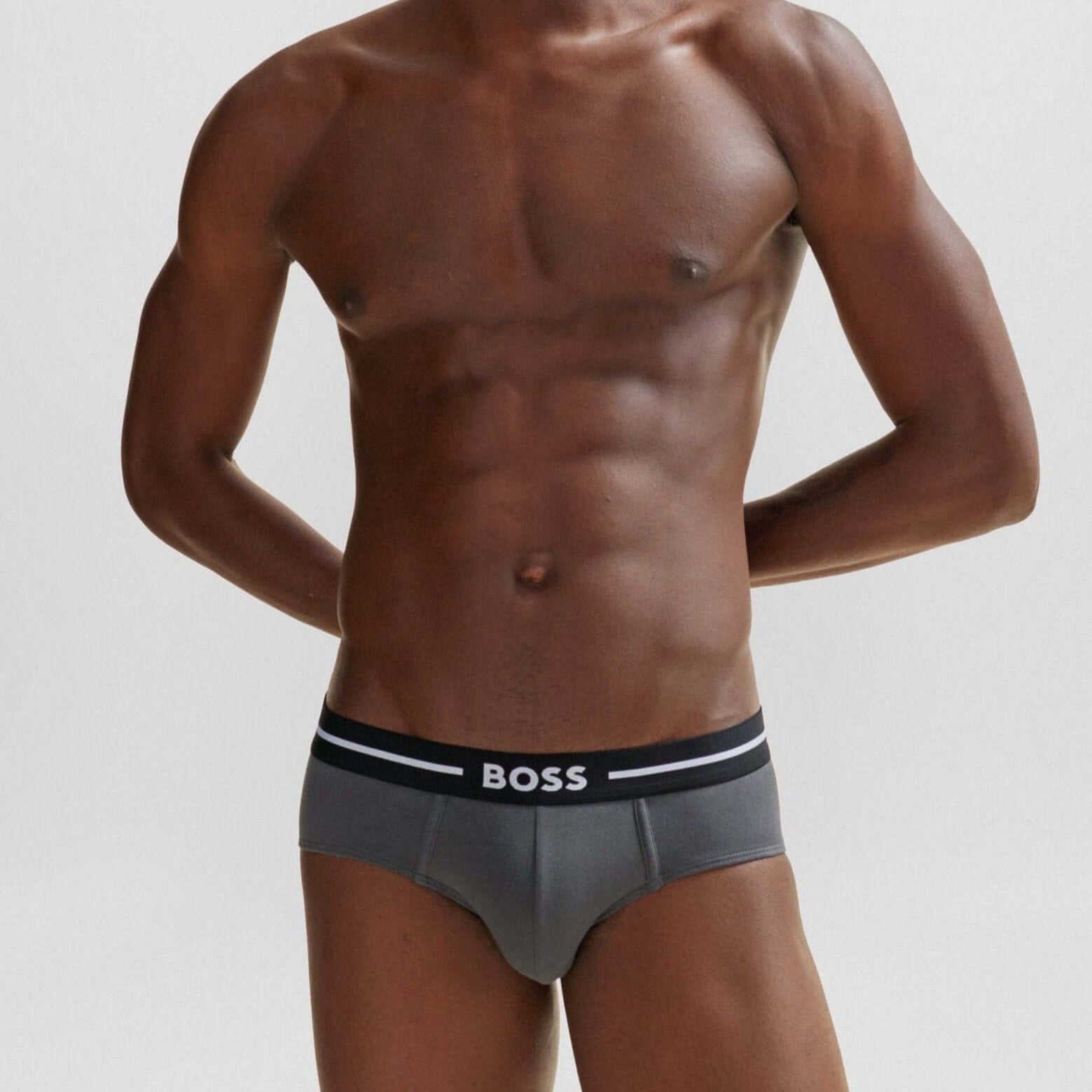 BOSS Men's 3 Pack Stretch Cotton Bold Briefs - Black/Navy/Charcoal