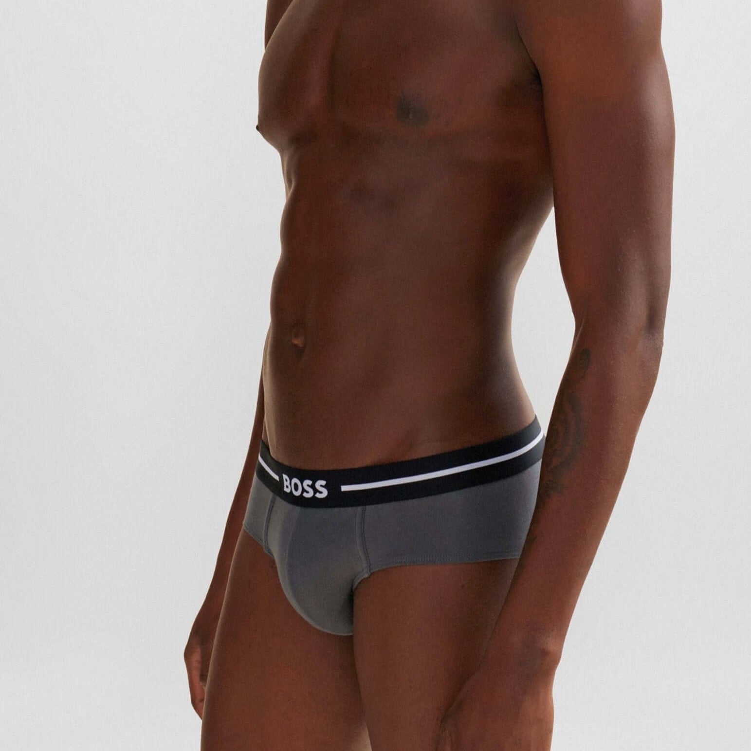 BOSS Men's 3 Pack Stretch Cotton Bold Briefs - Black/Navy/Charcoal