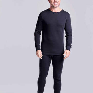 HJ Hall Cotton Rich Thermal Long Johns - Black