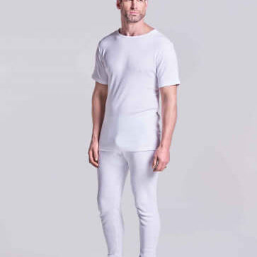 HJ Hall Cotton Rich Thermal Long Johns - White