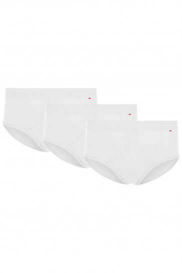 HJ Hall 3 Pack Pure Cotton Fly-Fronts Briefs - White
