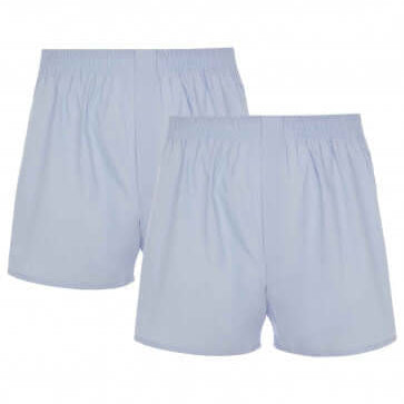 HJ Hall 2 Pack Pure Cotton Woven Boxers - Light Blue