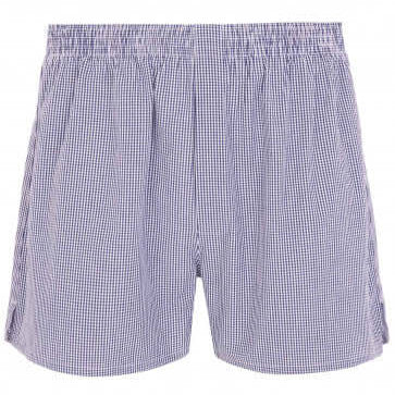 HJ Hall 2 Pack Pure Cotton Woven Boxers - Navy Checks