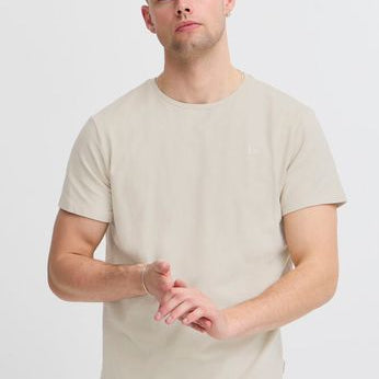 Blend BHDINTON Logo Tee - Crew Neck, Oyster Grey