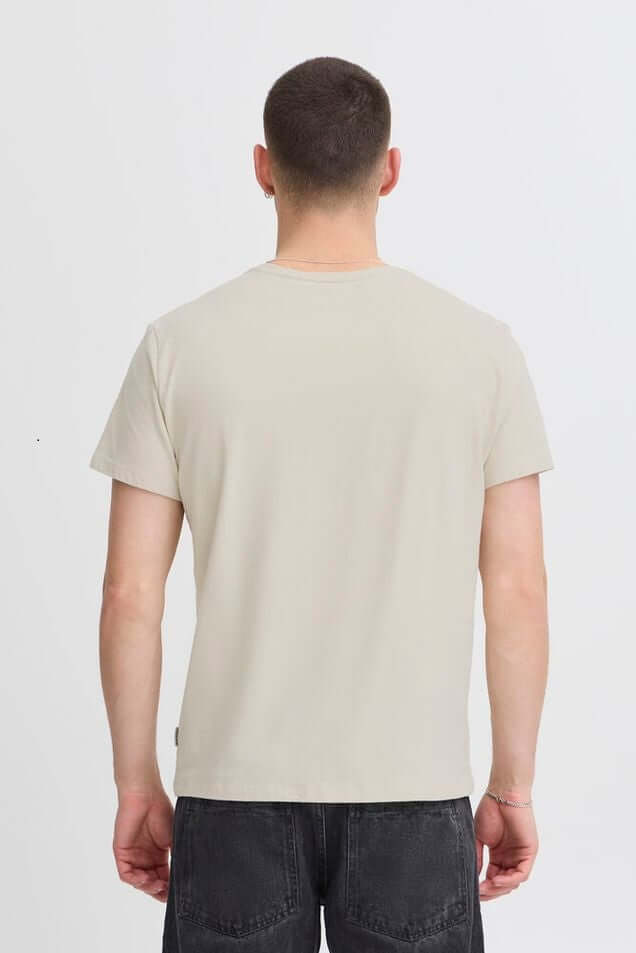 Blend BHDINTON Logo Tee - Crew Neck, Oyster Grey